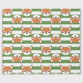 Vetoxes en groene strepen cadeaupapier (Vlak)