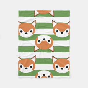 Vetoxes en groene strepen fleece deken