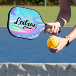 Vetpenseel Schriftnaam Eindigt Met I Aqua Iridesce Pickleball Paddle