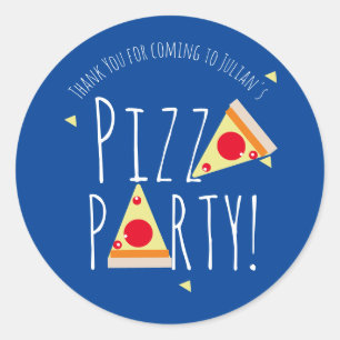 Vetpizza-verjaardagsfeest restaurant  Dank je Ronde Sticker