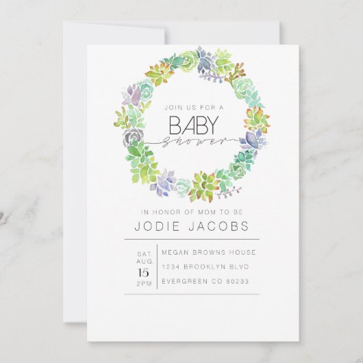 vetplant | BABY SHOWER WATERVERF Kaart (Voorkant)