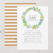 vetplant | BABY SHOWER WATERVERF Kaart (Voorkant / Achterkant)