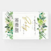 VETPLANT BLAADWIJZE WATERVERF BABY SHOWER WELKOM SPANDOEK (Horizontaal)