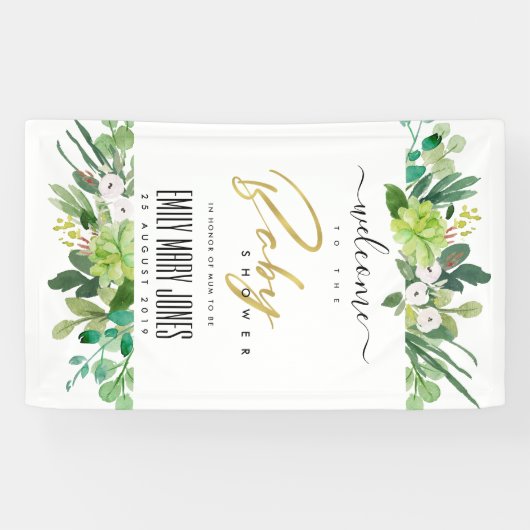 VETPLANT BLAADWIJZE WATERVERF BABY SHOWER WELKOM SPANDOEK (Horizontaal)