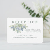 Vetplant Boeket Bloemige Bruilofts Ontvangstkaart Informatiekaartje (Staand voorkant)