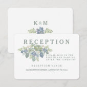 Vetplant Boeket Bloemige Bruilofts Ontvangstkaart Informatiekaartje (Voorkant / Achterkant)