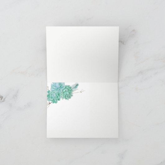 Vetplant bruiloft bedankbriefjes 3961 bedankkaart (Binnen)