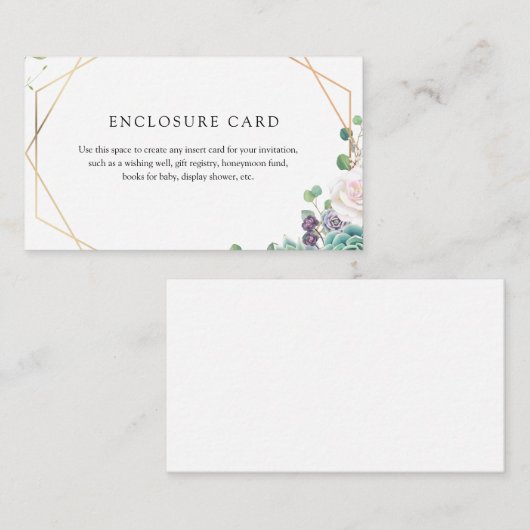 Vetplant en Kaart met Gouden Lijst (Voorkant / Achterkant)