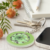 Vetplant Foto Blad Groene Rand Sleutelhanger (Voorkant Rechts)