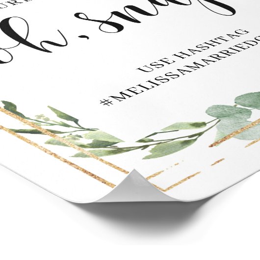 Vetplant groen blad capture the love bord poster (Hoek)