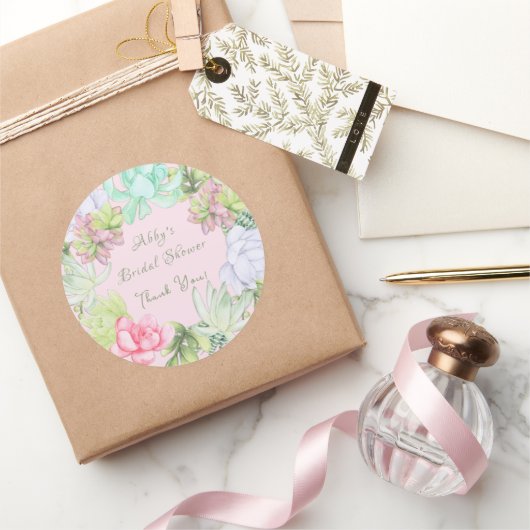 Vetplant groen krans Bruids-shower Ronde Sticker (Geschenken)