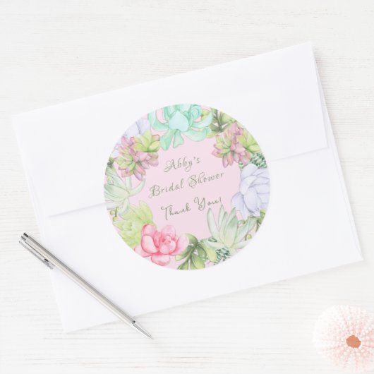 Vetplant groen krans Bruidsmeisjesfeestje Ronde Sticker (Envelop)