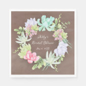 Vetplant groen krans Bruidsmeisjesfeestje Servet (Voorkant)