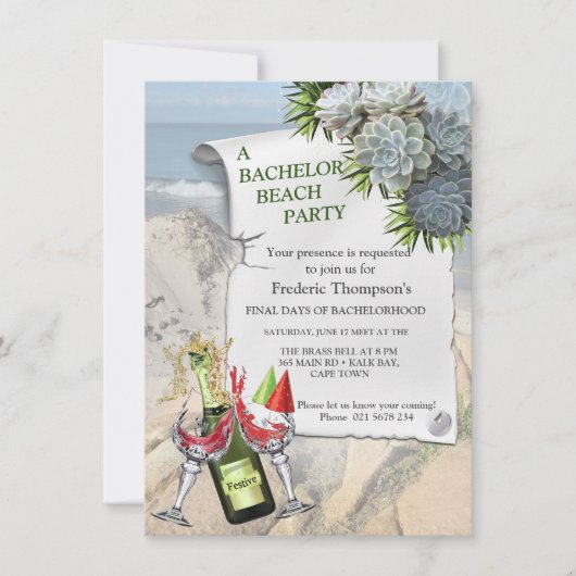 Vetplant tinten van bleke blues vrijgezellenfeest (Voorkant)