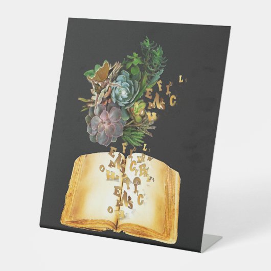 Vetplant tuinontwerp  reclamebord met voetstuk (Voorkant)