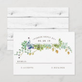 vetplant | Waterverf bruiloft RSVP (Voorkant / Achterkant)