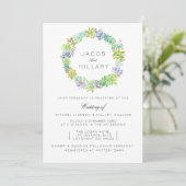 vetplant | Waterverf bruiloft uitnodigen Kaart (Staand voorkant)
