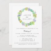 vetplant | Waterverf bruiloft uitnodigen Kaart (Voorkant / Achterkant)