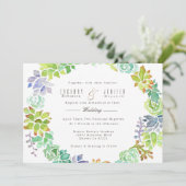 vetplant | Waterverf bruiloft uitnodigen Kaart (Staand voorkant)