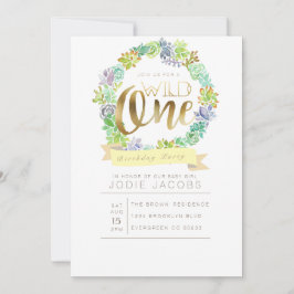 vetplant | Waterverf Eerste Verjaardag Kaart