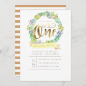 vetplant | Waterverf Eerste Verjaardag Kaart (Voorkant / Achterkant)