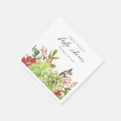 Vetplant Woestijn Cactus Rode Bloem Baby Shower Servet (Hoek)