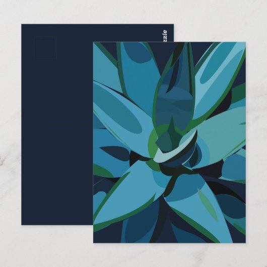 Vetplanten Blauwe Agave Cactus Vetplanten Briefkaart (Voorkant / Achterkant)