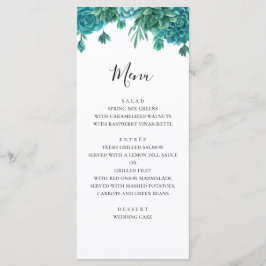 Vetplanten bruiloftsmenu. Zomer dinermenu. Cactus Menu