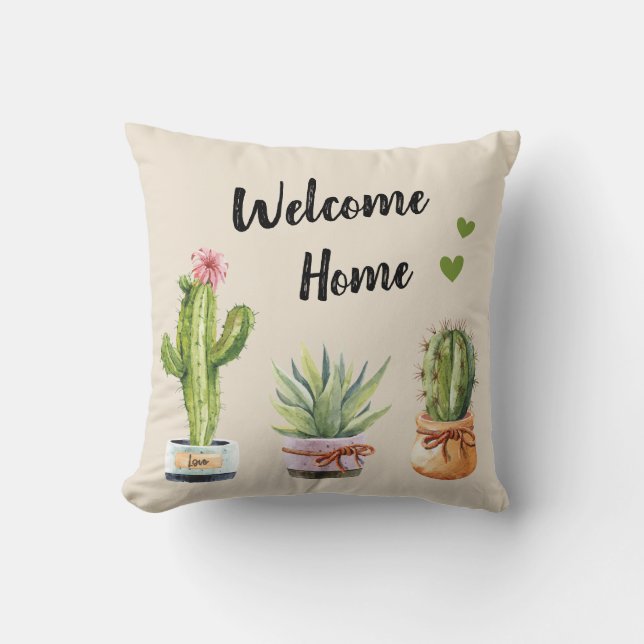 Vetplanten Cactussen Groene Cactus Cactusteler Wel Kussen (Voorkant)