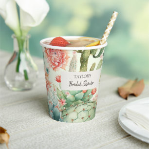 Vetplanten en Cactus Bloemen Papieren Bekers