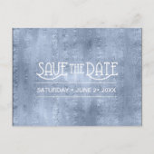 Vetplanten en Glans Save the Date Blauw ID515 Aankondigingskaart (Voorkant)