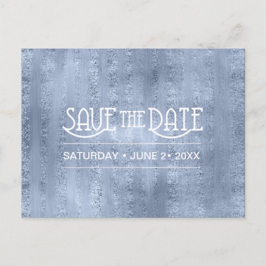 Vetplanten en Glans Save the Date Blauw ID515 Aankondigingskaart (Voorkant)