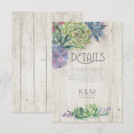 Vetplanten en robuuste houten details Insteekkaart Kaart