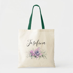 Vetplanten en zilverkleurig groen Elegant script n Tote Bag