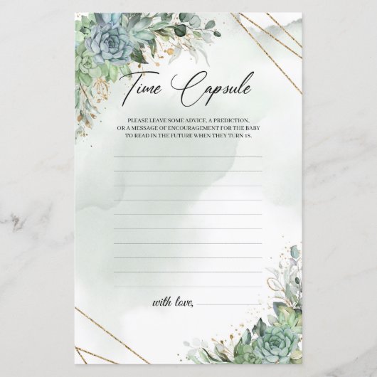 Vetplanten eucalyptus gouden lijst Tijdscapsule (Voorkant)