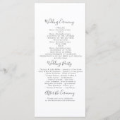 Vetplanten groen blad goudkleurige trouwprogramma' programmakaart (Achterkant)