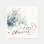 Vetplanten groen elegante bruiloft / baby shower N Servet (Voorkant)