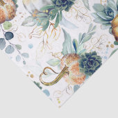 Vetplanten groen en gouden pompoenen herfstfeest tissuepapier (Detail)