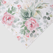 Vetplanten groen en roze bloemen botanisch tissuepapier (Detail)