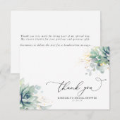 Vetplanten Groene Bruidsdouche Dankjewel Bedankkaart (Voorkant / Achterkant)