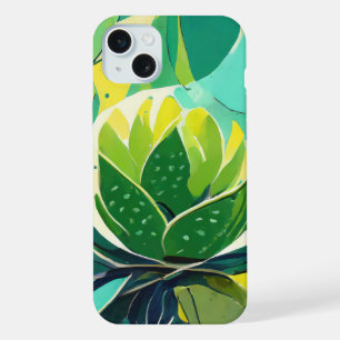 Vetplanten in groen en geel iPhone 15 plus case