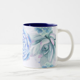 Vetplanten Moderne Chic Marmer Fiesta Tuin Bloemen Tweekleurige Koffiemok