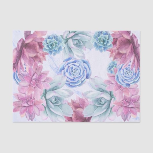 Vetplanten Moderne Chic Marmeren Bruiloft Feest Tissuepapier (Voorkant)