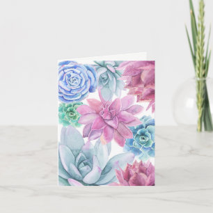 Vetplanten Moderne Chic Witte Bloem Chic Dank je w Bedankkaart