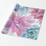 Vetplanten Moderne Chic Witte Fiesta Tuin Bloemstu Cadeaupapier<br><div class="desc">Inpakpapier</div>