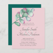 Vetplanten Roze Blush Mintgroene Budget Bruiloft (Voorkant / Achterkant)