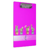 Vetplanten Roze Fluorescerend Initiaal Klembord (Rechts)