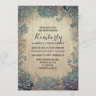  vetplanten rustiek Baby shower Kaart