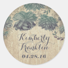 vetplanten rustieke bruiloft ronde sticker