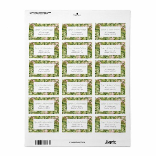 Vetplanten Rustieke Huwelijksadreslabels Etiket (Full Sheet)